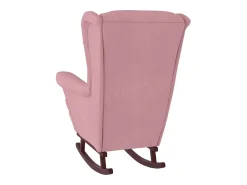 Mecedora con patas de madera y taburete Terciopelo Rosa
