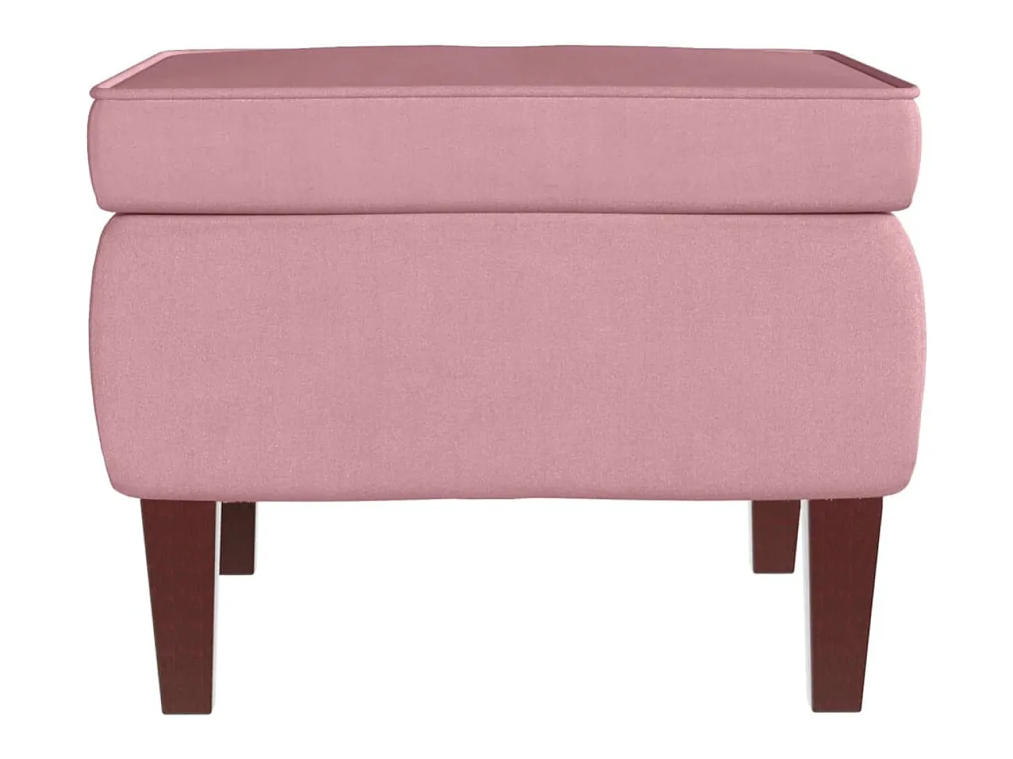 Mecedora con patas de madera y taburete Terciopelo Rosa
