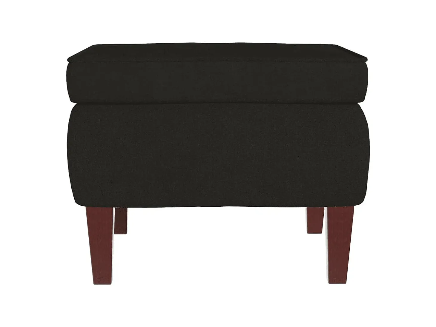 Mecedora con patas de madera y taburete Terciopelo Negro