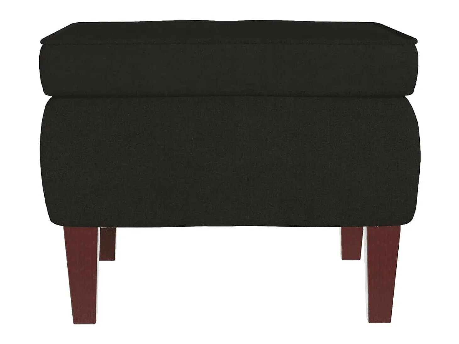 Mecedora con patas de madera y taburete Terciopelo Negro