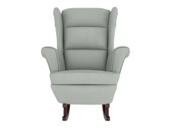 Mecedora con patas de madera de caucho Terciopelo gris claro