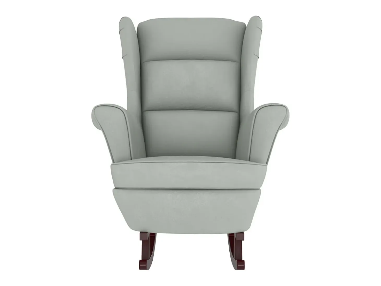 Mecedora con patas de madera de caucho Terciopelo gris claro