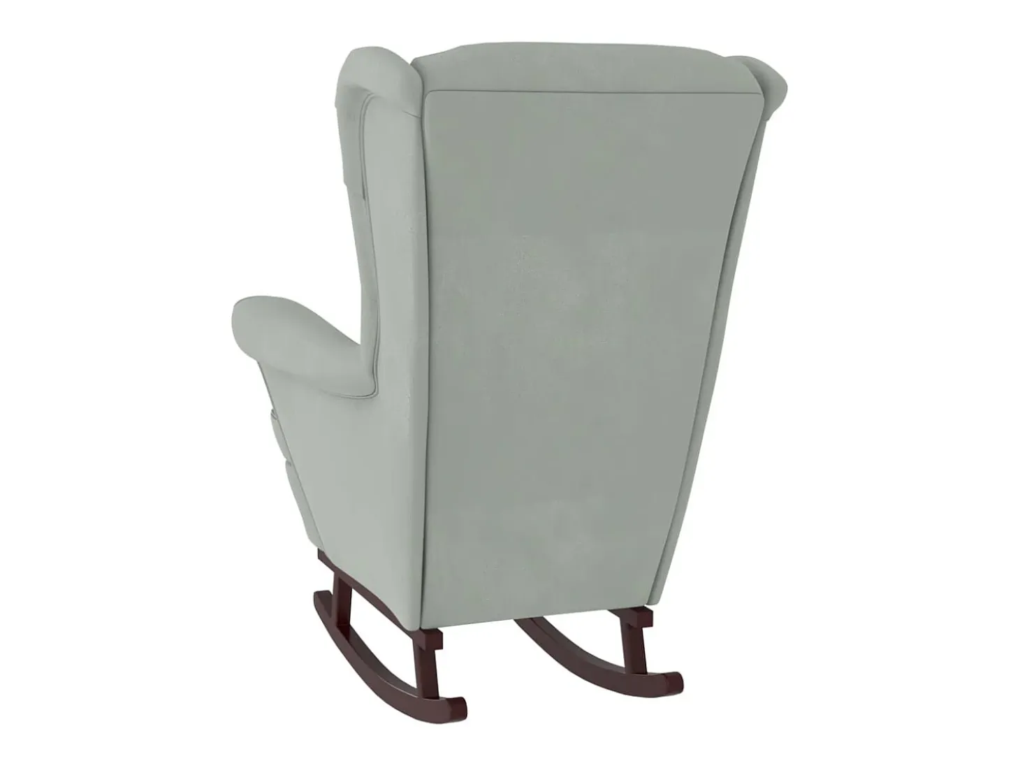Mecedora con patas de madera de caucho Terciopelo gris claro