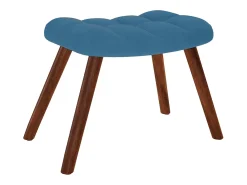 Mecedora con reposapiés de terciopelo azul