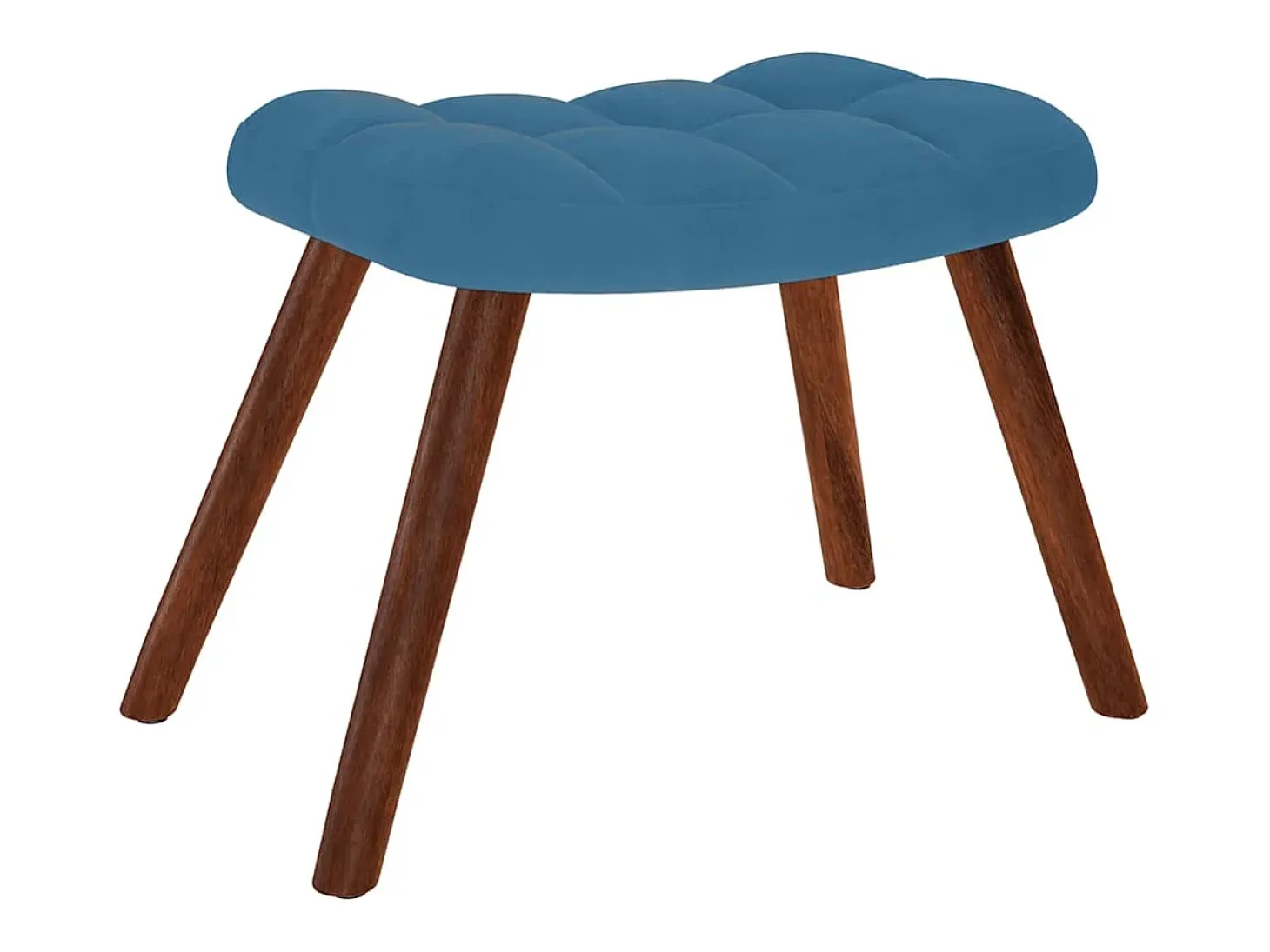 Mecedora con reposapiés de terciopelo azul