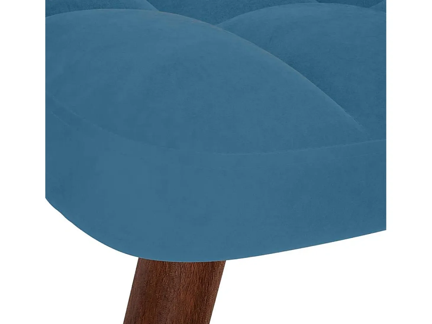 Mecedora con reposapiés de terciopelo azul