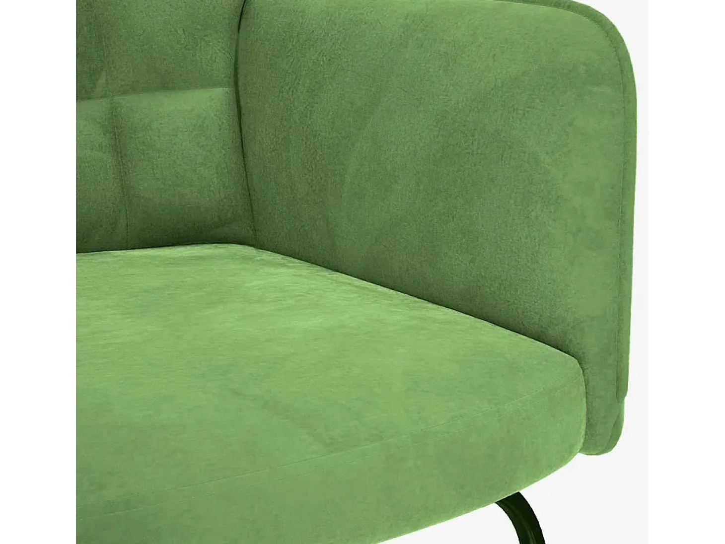 Mecedora con reposapiés de terciopelo verde claro