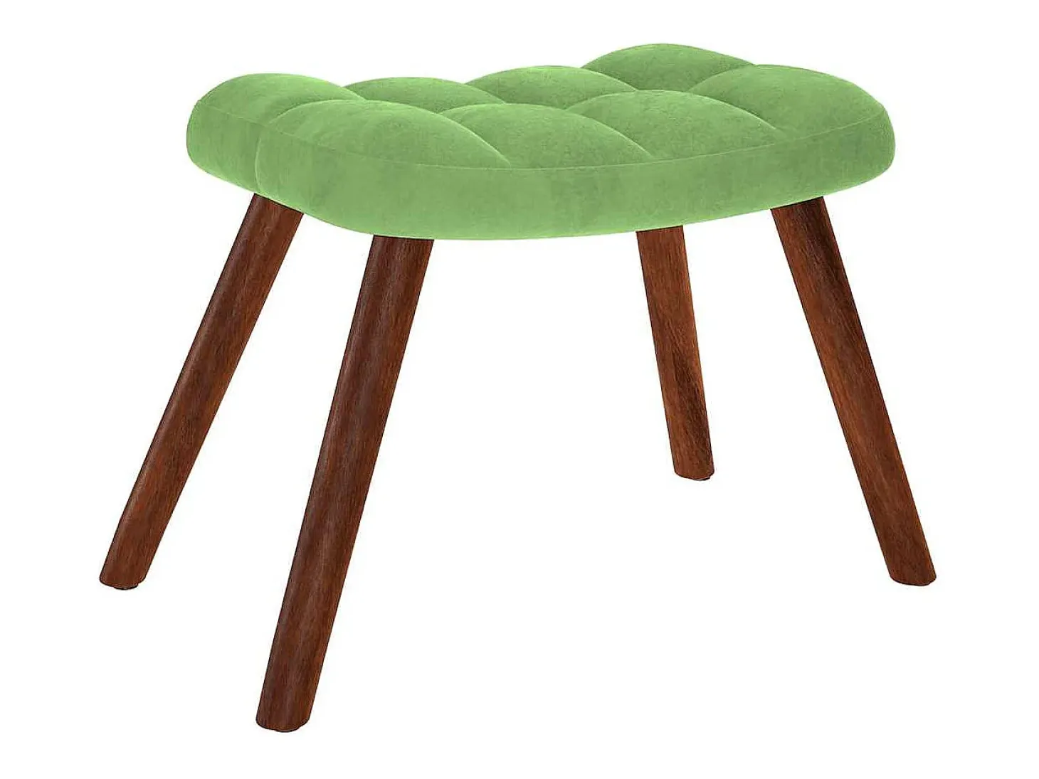 Mecedora con reposapiés de terciopelo verde claro