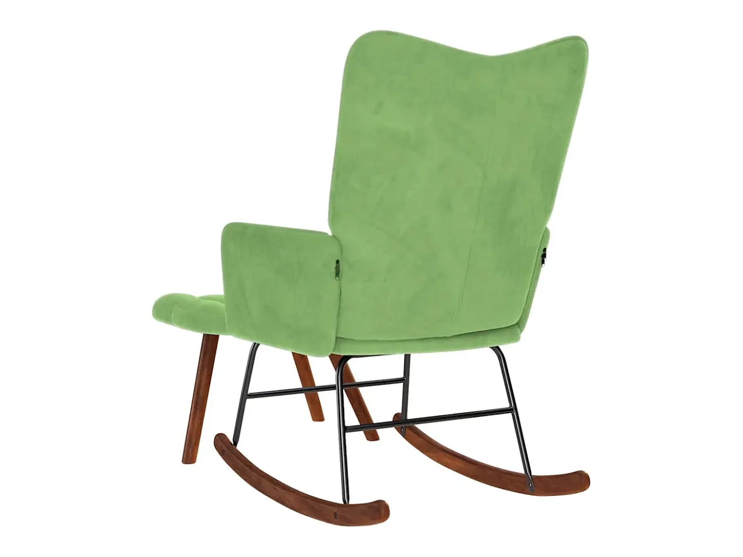 Mecedora con reposapiés de terciopelo verde claro