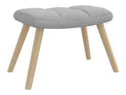 Mecedora con reposapiés en tela gris nube