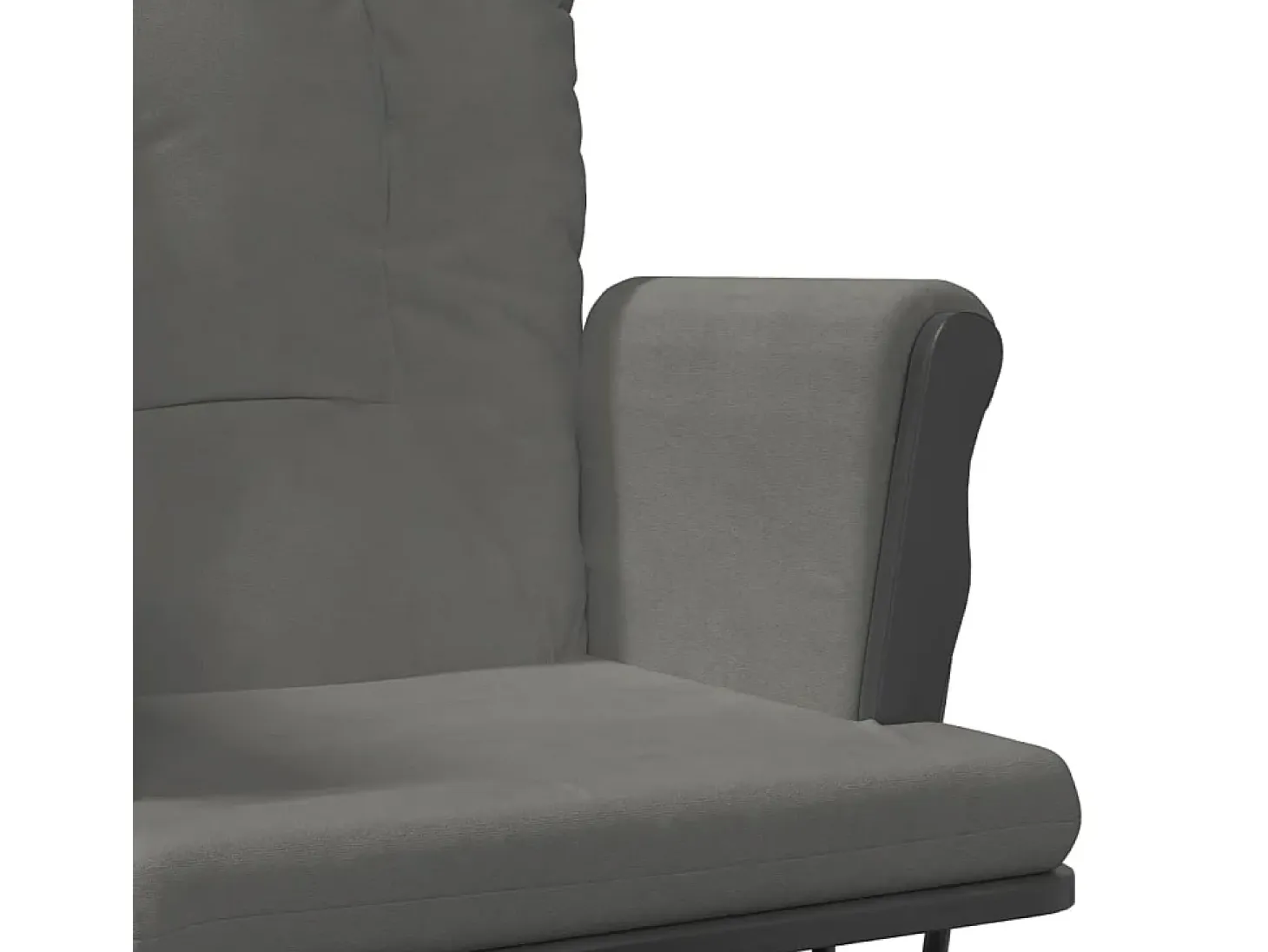 Mecedora con reposapiés Tela gris oscuro