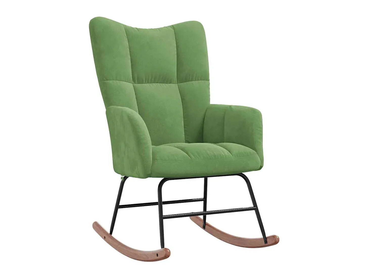 Mecedora con reposapiés Terciopelo verde claro