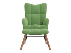 Mecedora con reposapiés Terciopelo verde claro