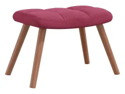 Mecedora con reposapiés Terciopelo rojo burdeos