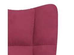 Mecedora con reposapiés Terciopelo rojo burdeos