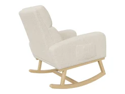 Mecedora con respaldo - bolsillos laterales - forro polar suave - Beige