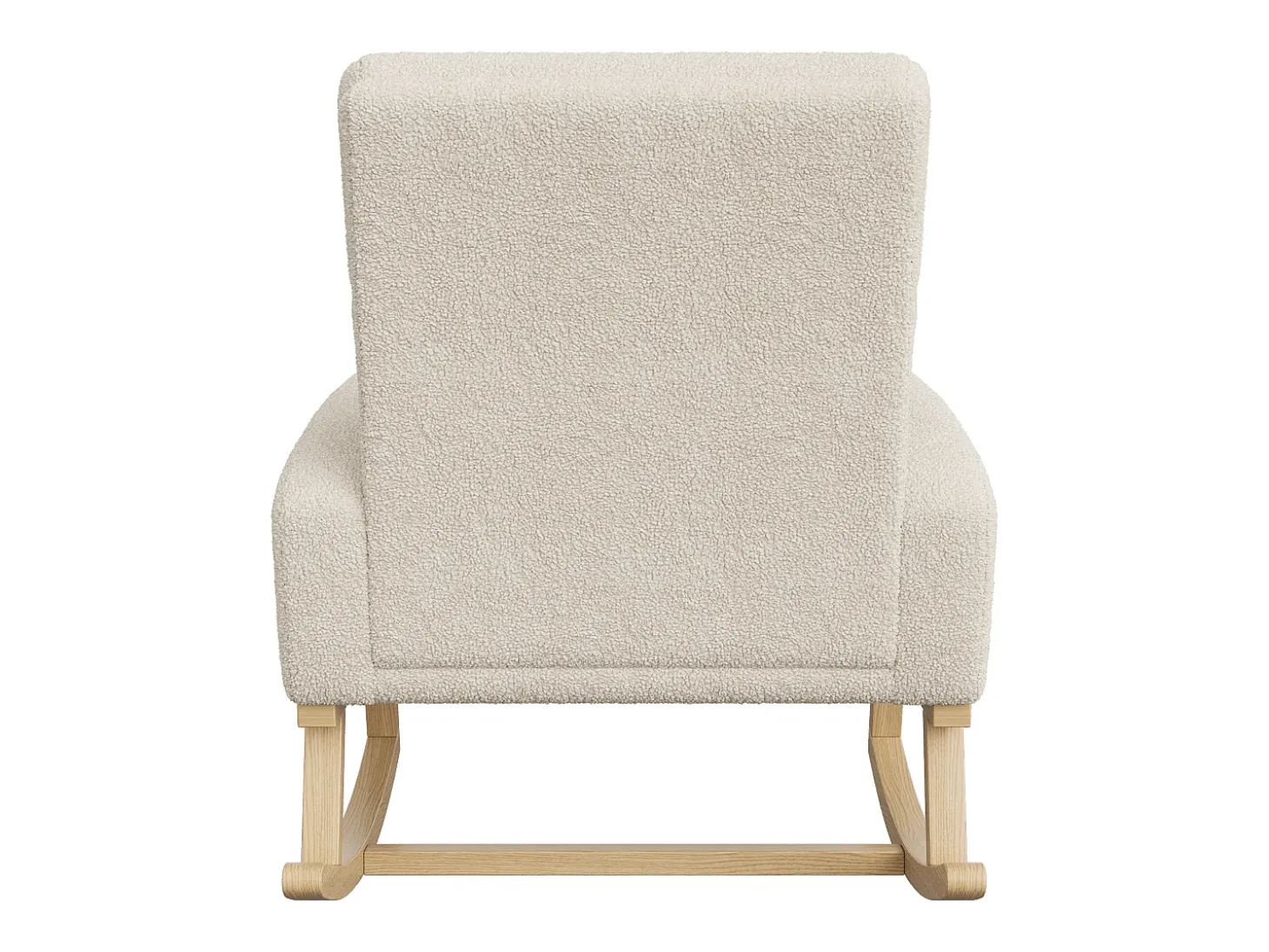 Mecedora con respaldo - bolsillos laterales - forro polar suave - Beige
