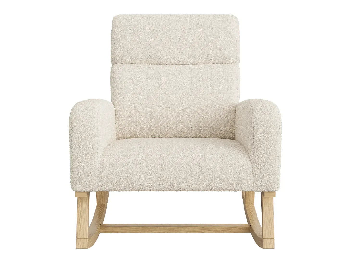 Mecedora con respaldo - bolsillos laterales - forro polar suave - Beige