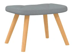 Mecedora con taburete Tela gris claro