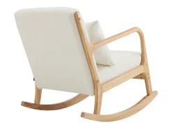 Mecedora de estilo escandinavo de tejido de rizo y madera <><noscript><img width=