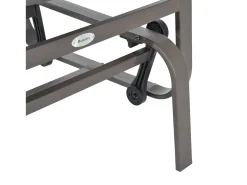Mecedora de jardín con tejido y metal, color marrón claro (60x75x104 cm)