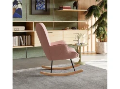 Mecedora de peluche de osito de peluche, sillón de lectura acolchado, respaldo a cuadros, color rosa