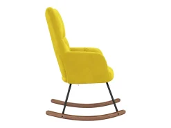 Mecedora de terciopelo amarillo mostaza