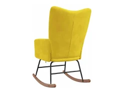 Mecedora de terciopelo amarillo mostaza