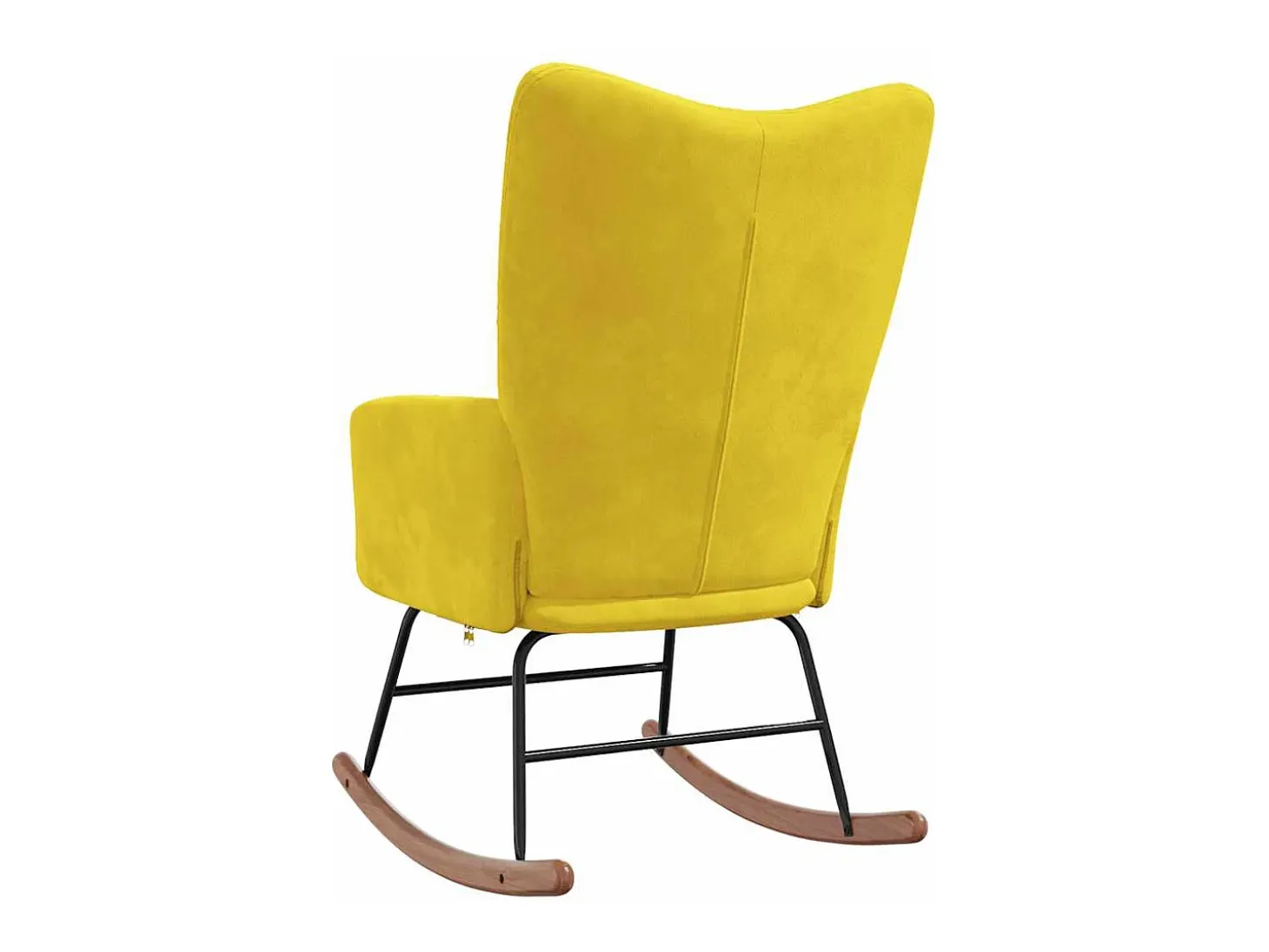 Mecedora de terciopelo amarillo mostaza