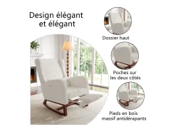 Mecedora, Mecedora - Silla con patas retráctiles - Blanca