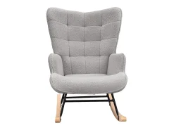 Mecedora para adultos - Mecedora ergonómica para exteriores - Para sala de estar - Jardín - Dormitorio - Gris