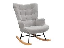 Mecedora para adultos - Mecedora ergonómica para exteriores - Para sala de estar - Jardín - Dormitorio - Gris