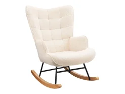 Mecedora para adultos - Mecedora ergonómica para exteriores - Para salón - Jardín - Dormitorio - Beige