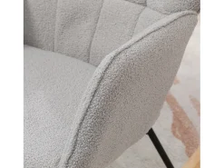 Mecedora, silla mecedora, estructura de acero y patas de madera, color gris claro
