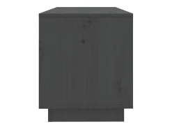 Megan Lynn Mueble de TV de madera maciza de pino gris 74x34x40 cm