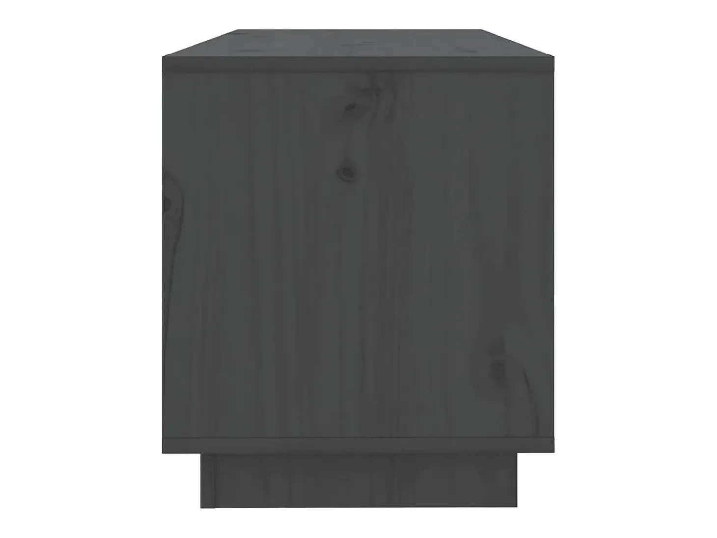 Megan Lynn Mueble de TV de madera maciza de pino gris 74x34x40 cm