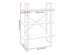 Melvin Dean Estantería madera contrachapada gris Sonoma 80x30x105 cm
