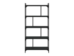 Merse Librería de 5 estantes madera de ingeniería negro 76x32x158 cm