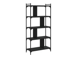 Merse Librería de 5 estantes madera de ingeniería negro 76x32x158 cm