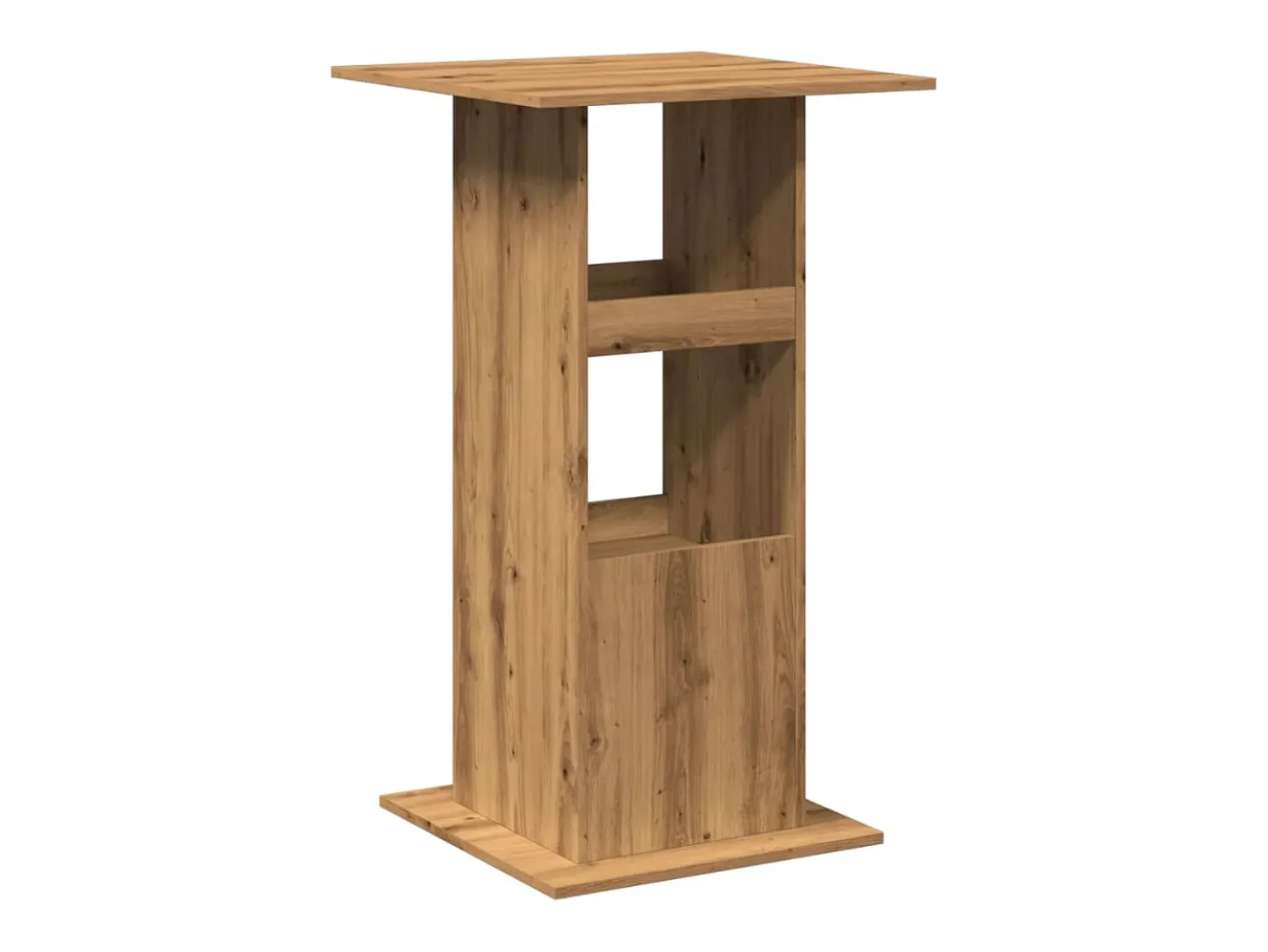Mesa alta bar con almacenaje madera roble artisian 60x60x102 cm