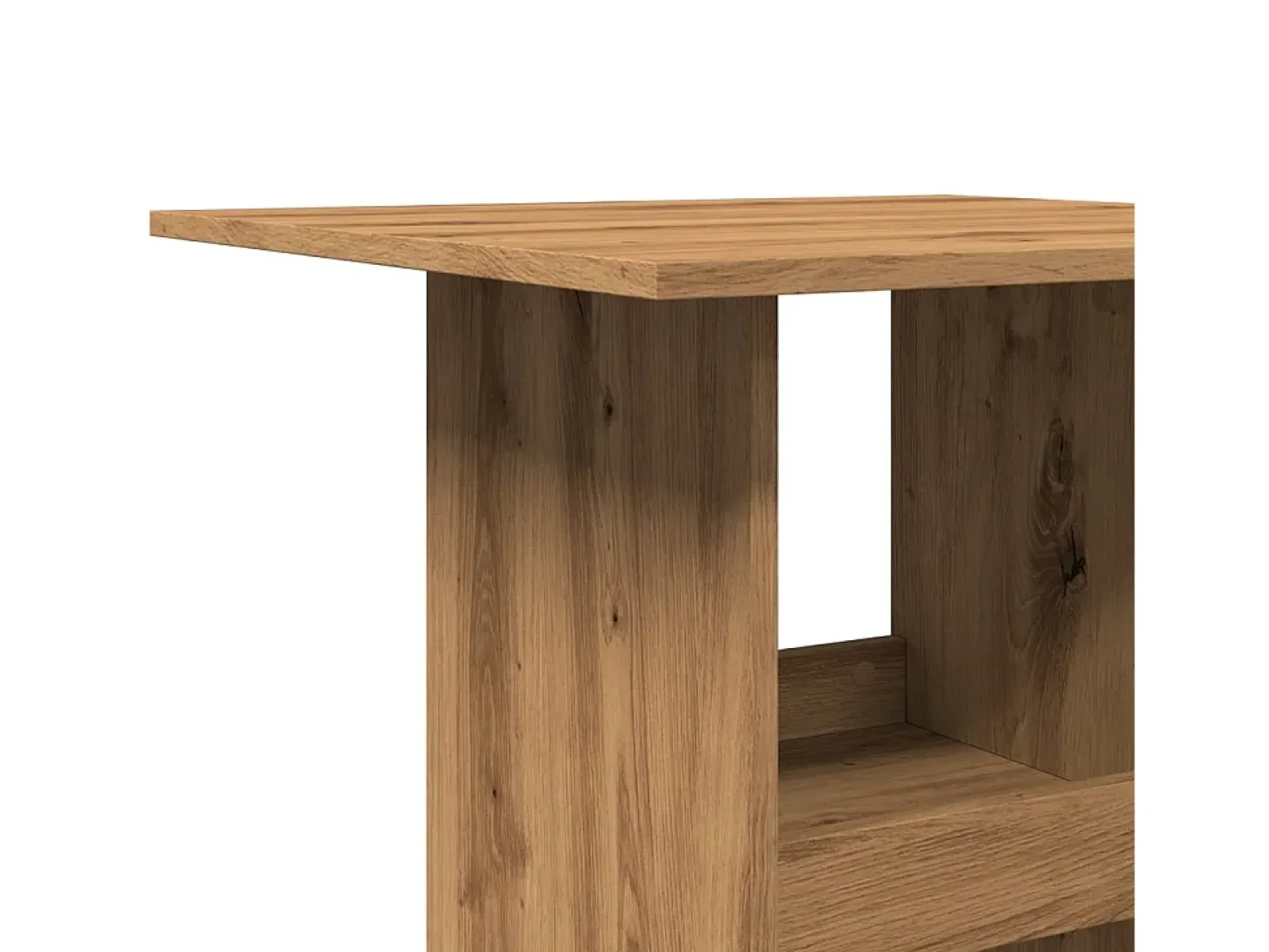Mesa alta bar con almacenaje madera roble artisian 60x60x102 cm