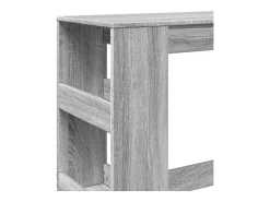 Mesa alta bar con estantes madera gris Sonoma 90x47,5x103,5 cm