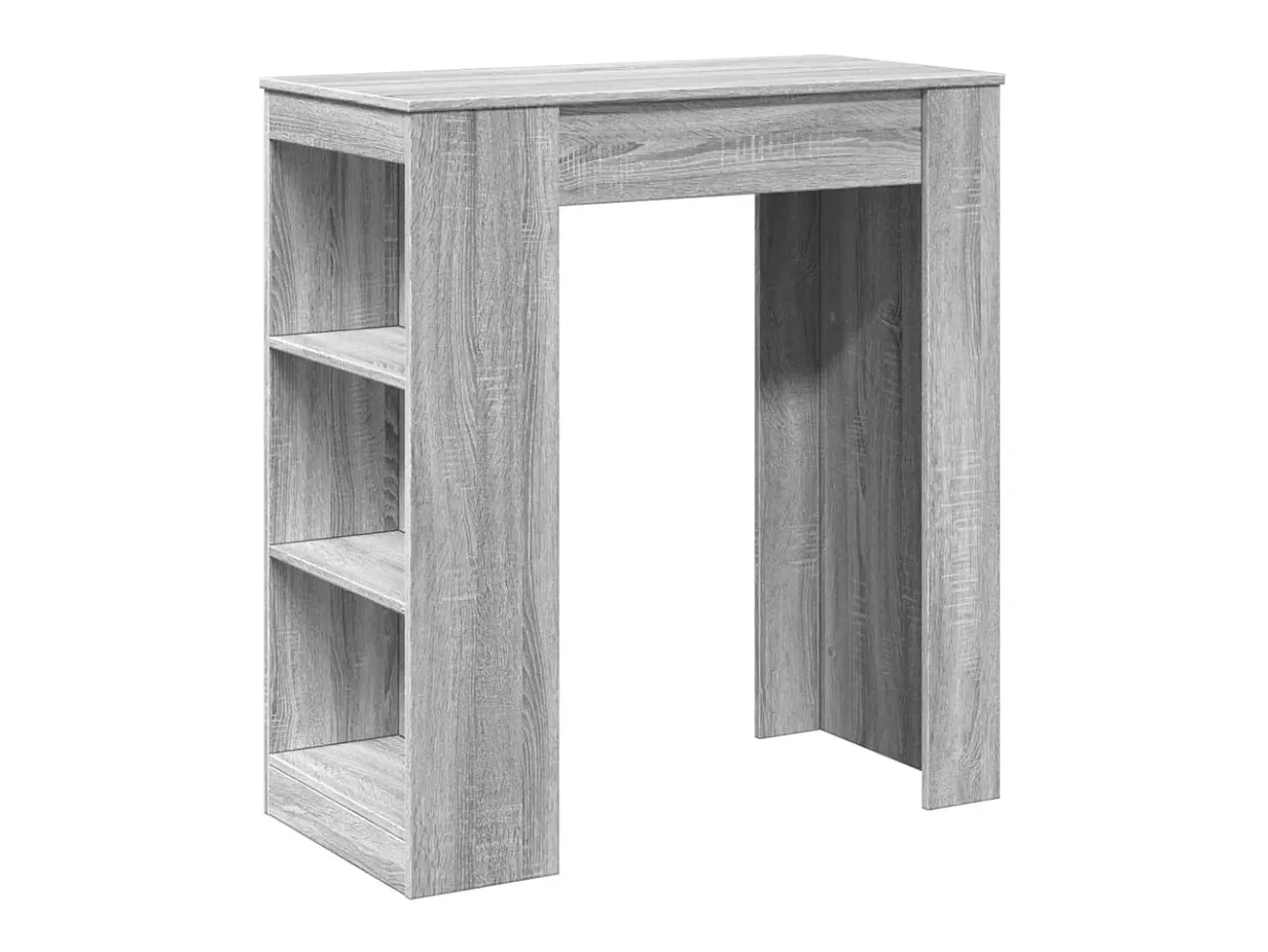 Mesa alta bar con estantes madera gris Sonoma 95x47x103,5 cm