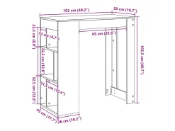 Mesa alta bar con estantes madera roble Sonoma 102x50x103,5 cm
