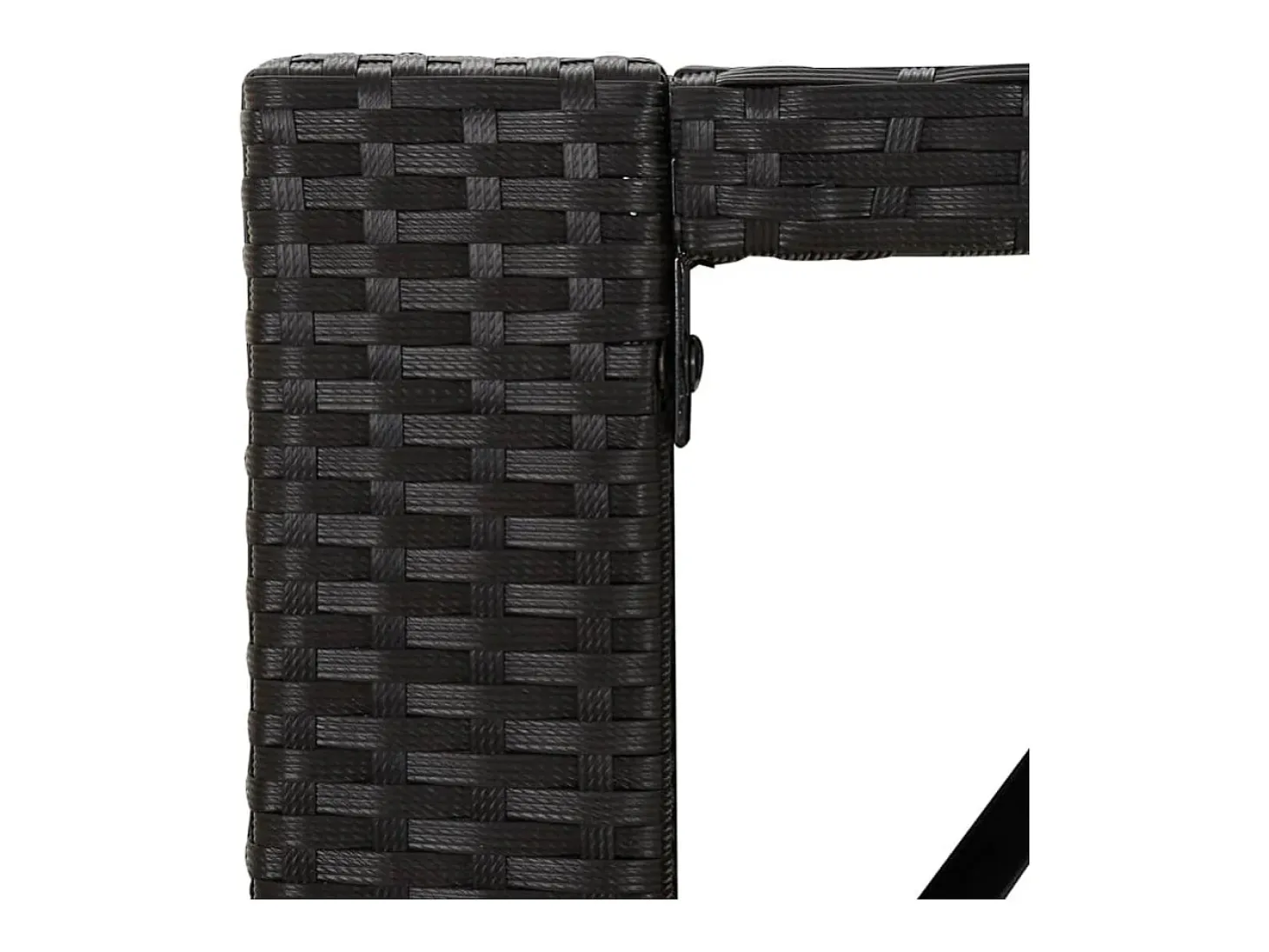 Mesa alta bar ratán PE y superficie vidrio negro 185x80x110 cm ES532270