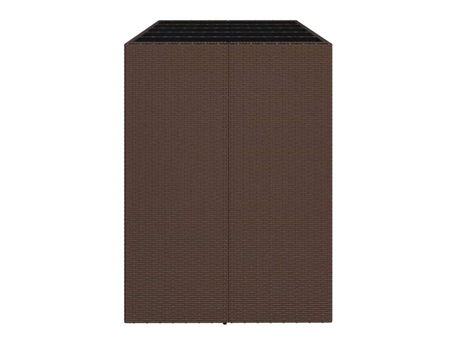 Mesa alta bar superficie vidrio ratán PE marrón 185x80x110 cm ES255165