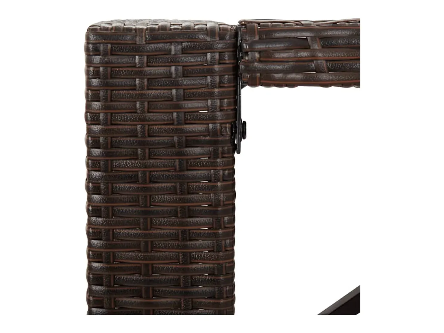 Mesa alta bar superficie vidrio ratán PE marrón 185x80x110 cm ES255165