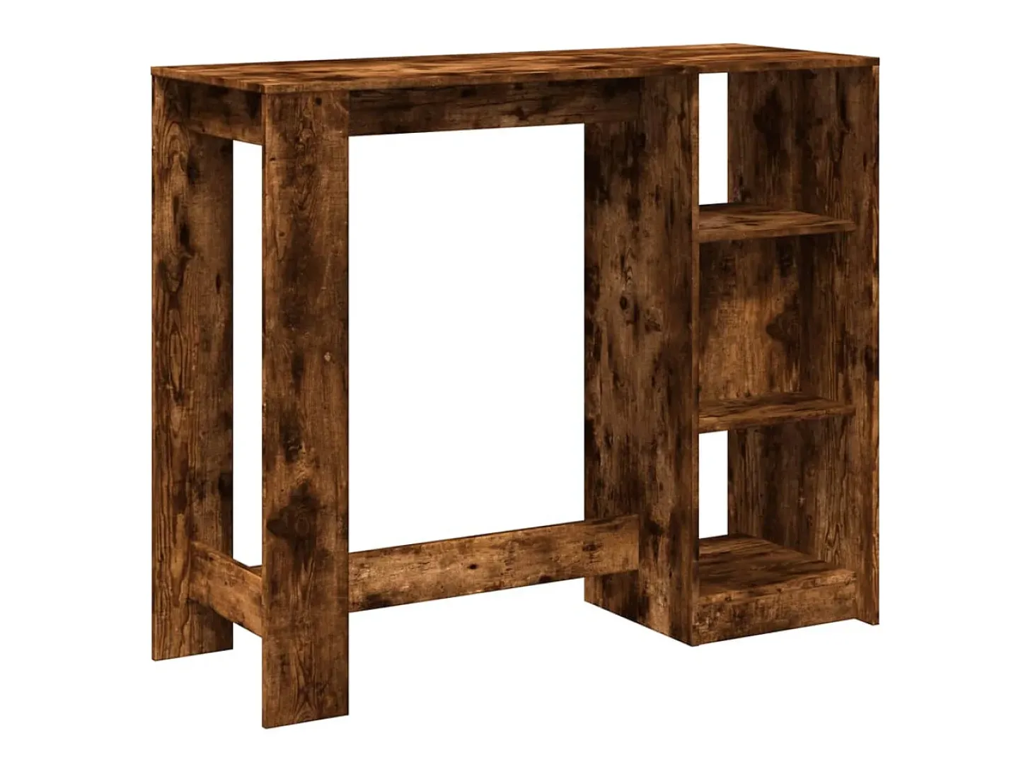 Mesa alta con estante roble ahumado 124x46x103,5 cm