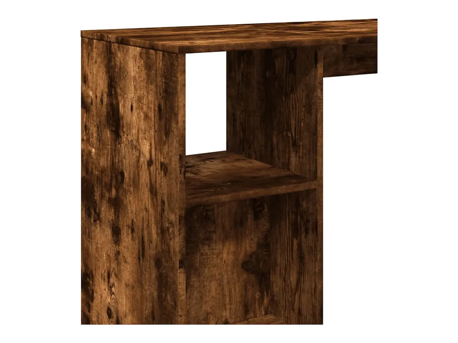 Mesa alta con estante roble ahumado 124x46x103,5 cm