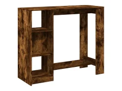 Mesa alta con estante roble ahumado 124x46x103,5 cm